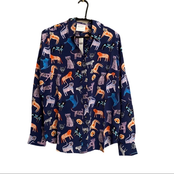 - Anthropologie Carolyn Gavin Mariposa Silk Blouse - Picture 3 of 5